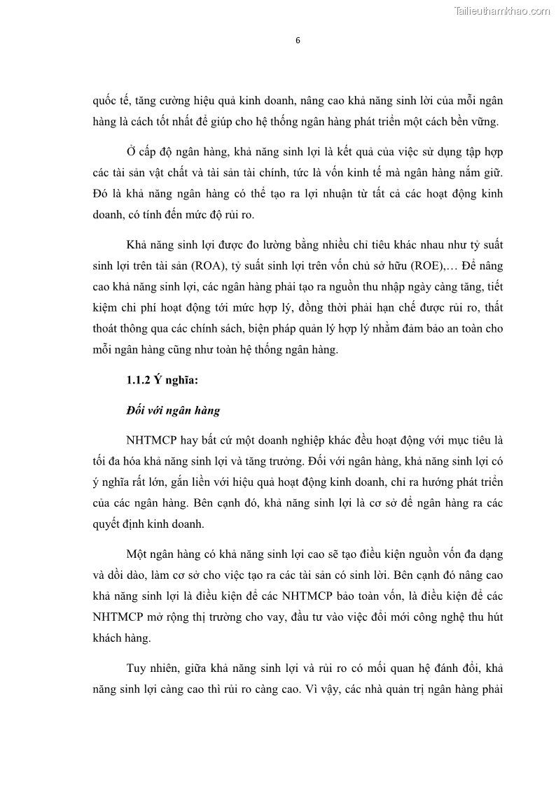 Luận văn thạc sĩ kinh tế Các nhân tố ảnh hưởng đến khả năng sinh lợi tại các ngân hàng thương mại cổ phần Việt Nam - 2 Trang 17