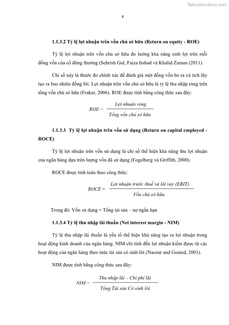 Luận văn thạc sĩ kinh tế Các nhân tố ảnh hưởng đến khả năng sinh lợi tại các ngân hàng thương mại cổ phần Việt Nam - 2 Trang 19