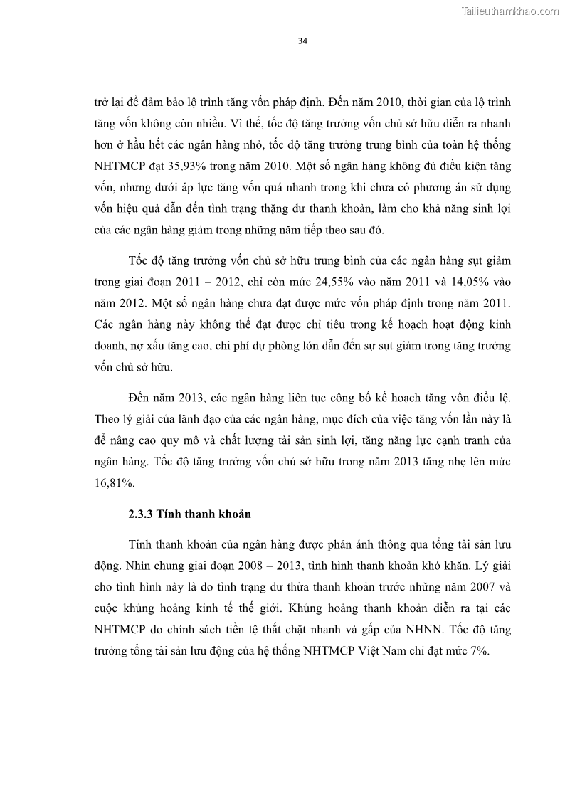 Luận văn thạc sĩ kinh tế Các nhân tố ảnh hưởng đến khả năng sinh lợi tại các ngân hàng thương mại cổ phần Việt Nam - 4 Trang 45