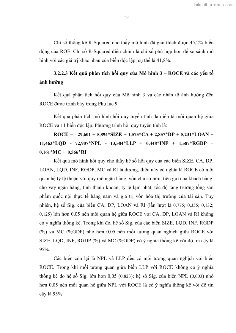 Luận văn thạc sĩ kinh tế Các nhân tố ảnh hưởng đến khả năng sinh lợi tại các ngân hàng thương mại cổ phần Việt Nam - 6 Trang 70