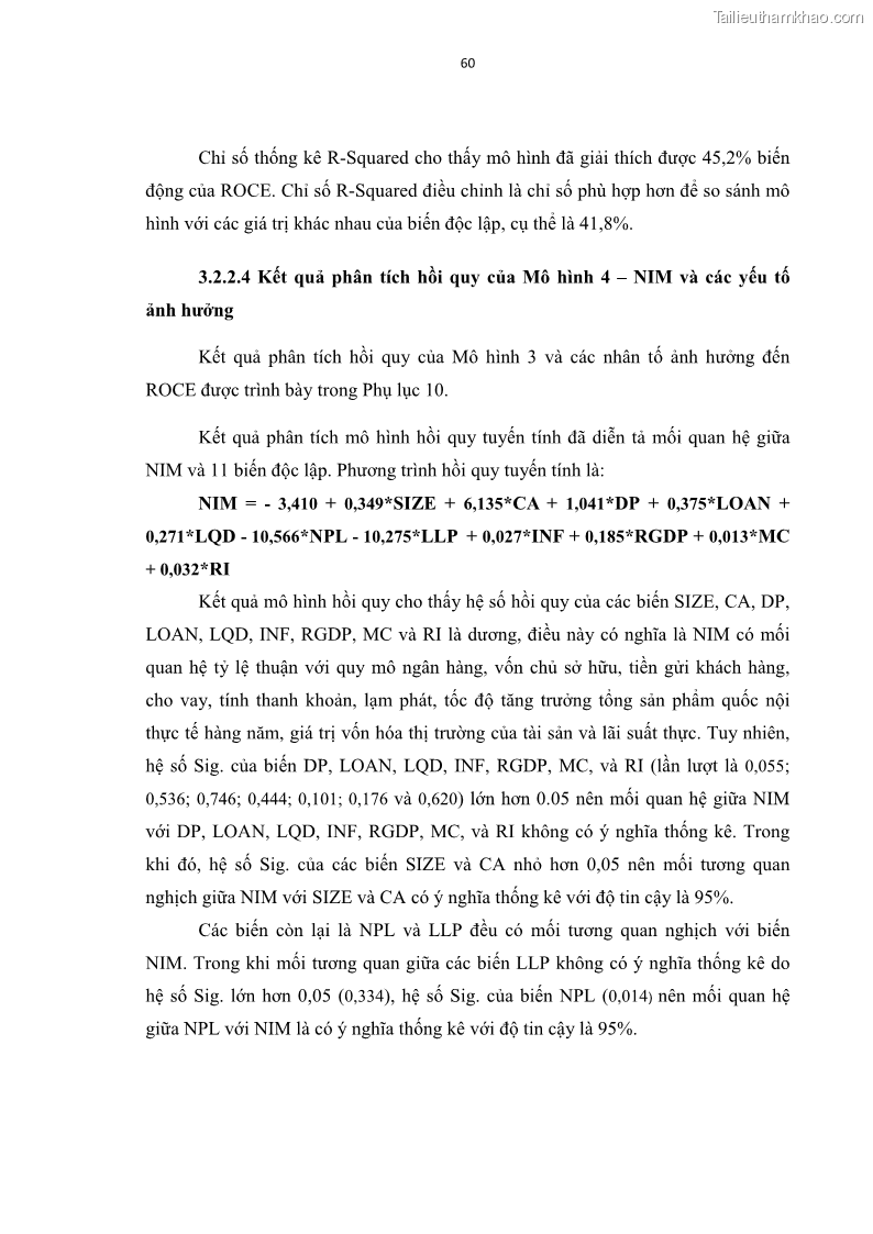 Luận văn thạc sĩ kinh tế Các nhân tố ảnh hưởng đến khả năng sinh lợi tại các ngân hàng thương mại cổ phần Việt Nam - 6 Trang 71