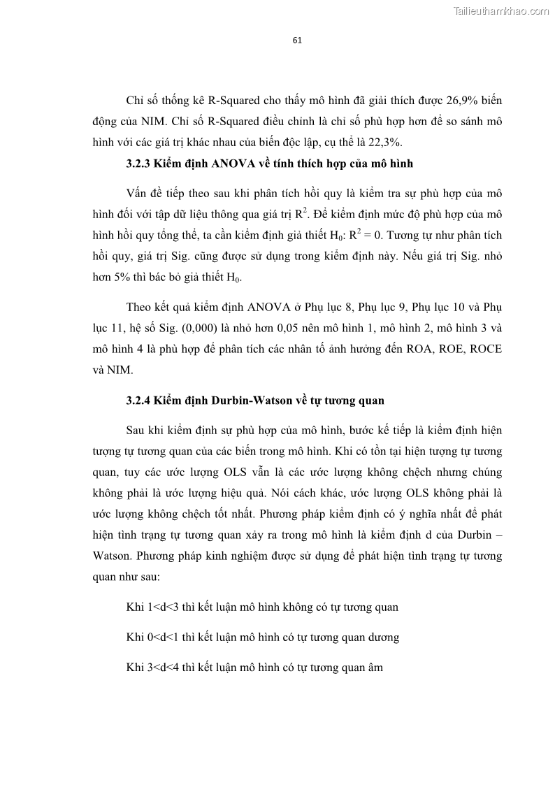 Luận văn thạc sĩ kinh tế Các nhân tố ảnh hưởng đến khả năng sinh lợi tại các ngân hàng thương mại cổ phần Việt Nam - 6 Trang 72