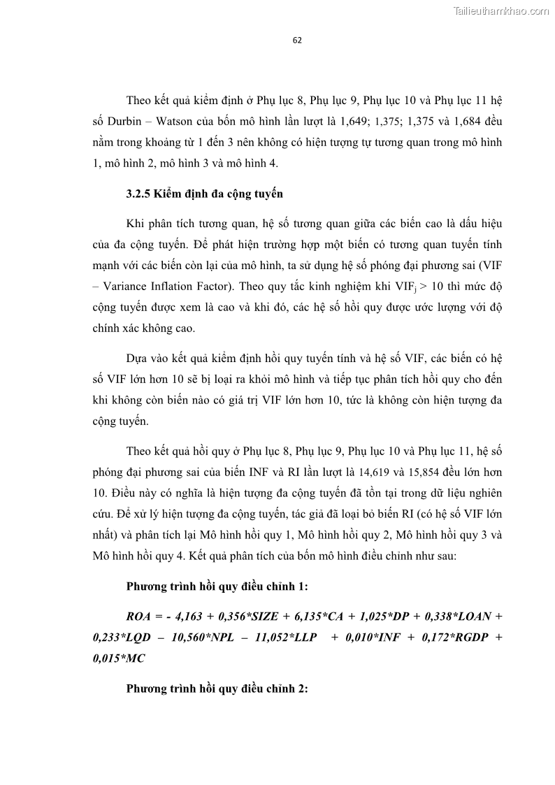 Luận văn thạc sĩ kinh tế Các nhân tố ảnh hưởng đến khả năng sinh lợi tại các ngân hàng thương mại cổ phần Việt Nam - 7 Trang 73