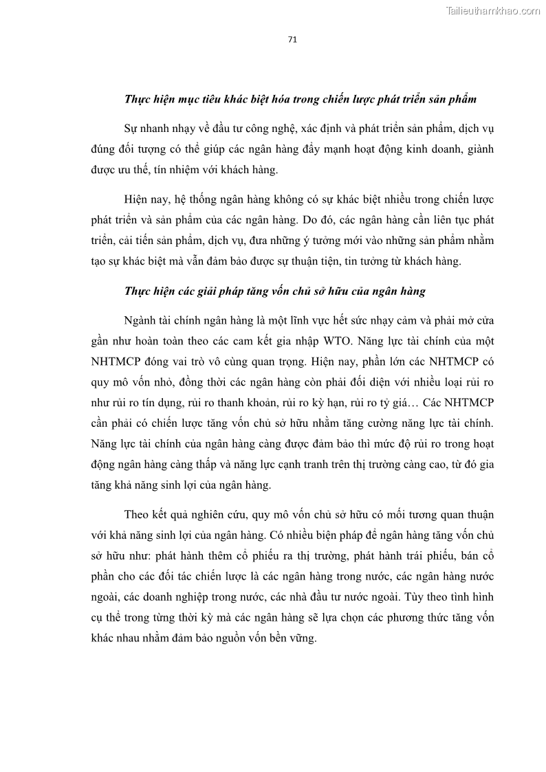 Luận văn thạc sĩ kinh tế Các nhân tố ảnh hưởng đến khả năng sinh lợi tại các ngân hàng thương mại cổ phần Việt Nam - 7 Trang 82
