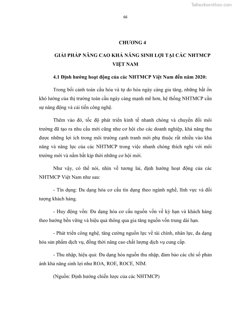 Luận văn thạc sĩ kinh tế Các nhân tố ảnh hưởng đến khả năng sinh lợi tại các ngân hàng thương mại cổ phần Việt Nam - 7 Trang 77
