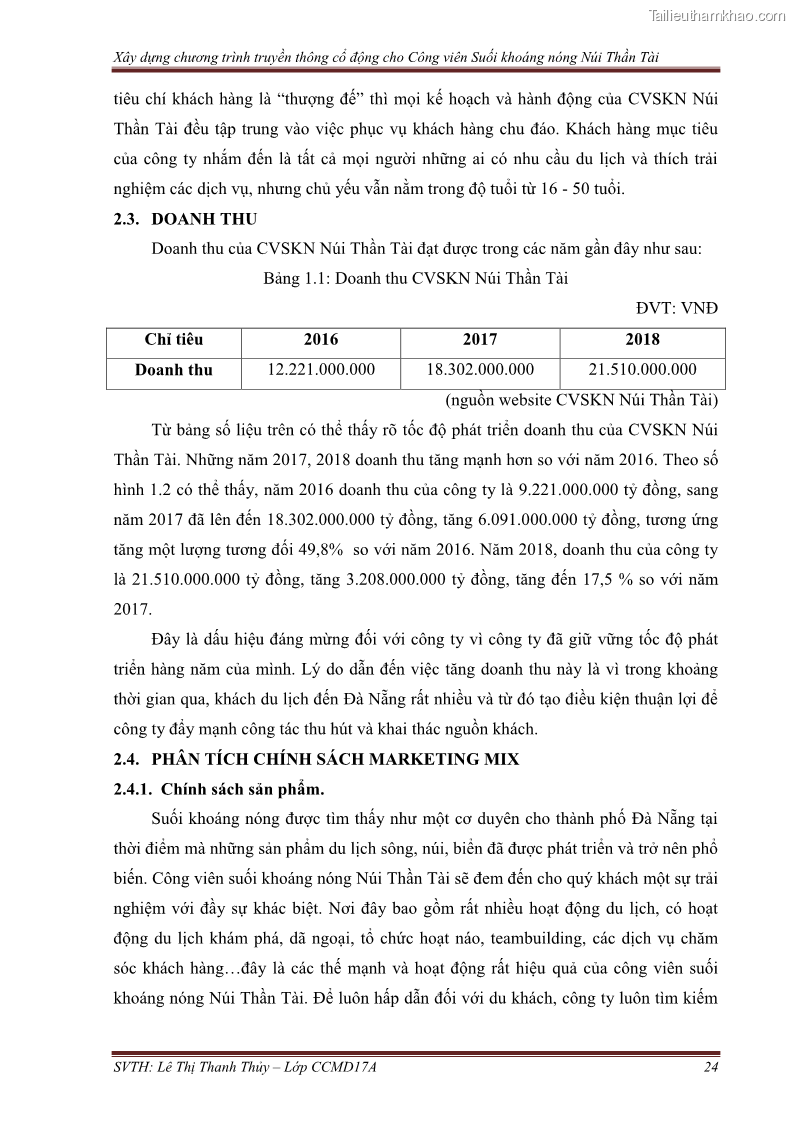 Đồ án tốt nghiệp marketing du lịch Xây dựng chương trình truyền thông cổ động cho công viên suối khoáng nóng Núi Thần Tài - 3 Trang 34