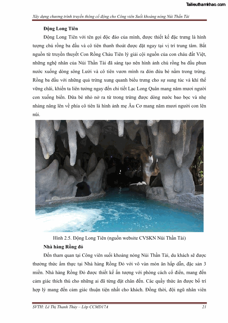Đồ án tốt nghiệp marketing du lịch Xây dựng chương trình truyền thông cổ động cho công viên suối khoáng nóng Núi Thần Tài - 3 Trang 31