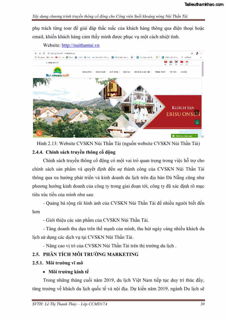 Đồ án tốt nghiệp marketing du lịch Xây dựng chương trình truyền thông cổ động cho công viên suối khoáng nóng Núi Thần Tài - 4 Trang 40