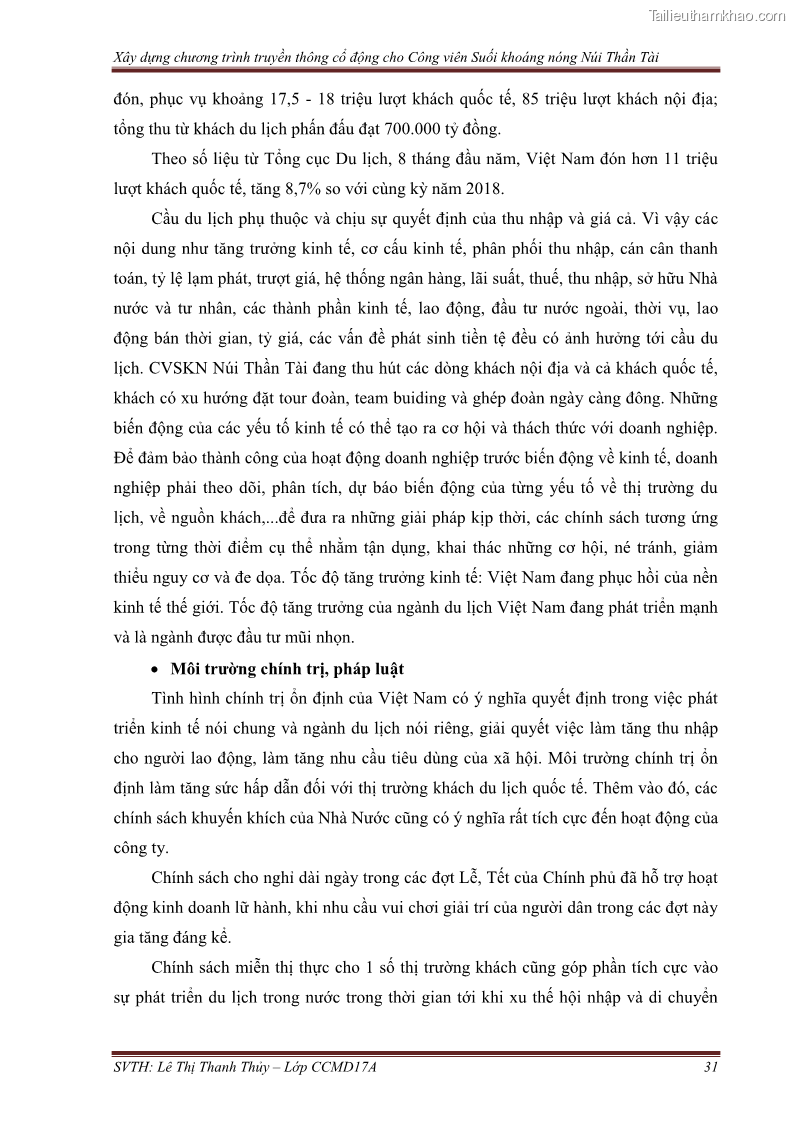 Đồ án tốt nghiệp marketing du lịch Xây dựng chương trình truyền thông cổ động cho công viên suối khoáng nóng Núi Thần Tài - 4 Trang 41