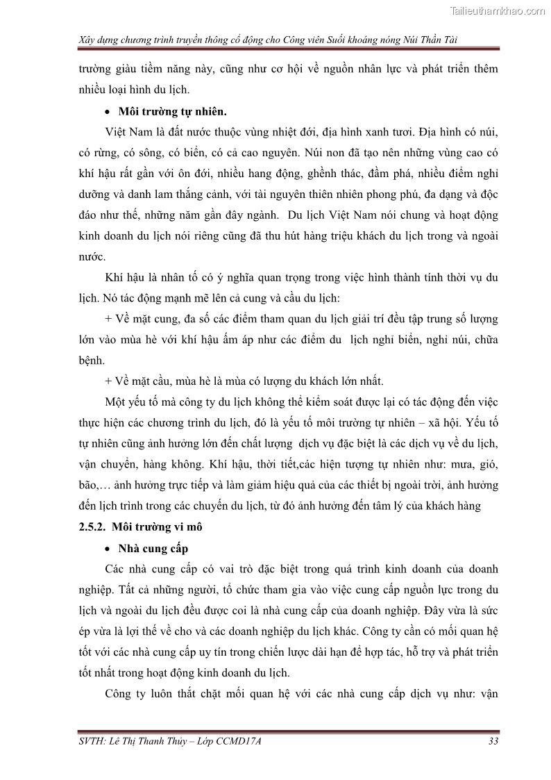 Đồ án tốt nghiệp marketing du lịch Xây dựng chương trình truyền thông cổ động cho công viên suối khoáng nóng Núi Thần Tài - 4 Trang 43