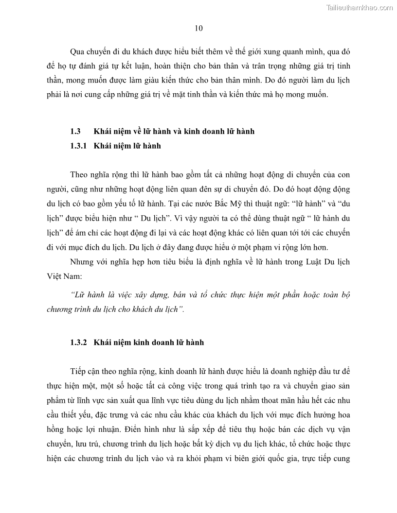 Khóa luận tốt nghiệp Giải pháp nhằm nâng cao hiệu quả kinh doanh lữ hành nội địa tại Công ty cổ phần du lịch VNTOUR - 2 Trang 20