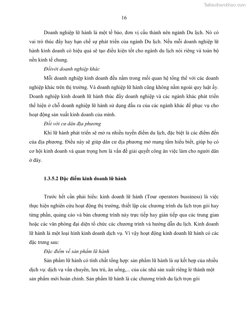 Khóa luận tốt nghiệp Giải pháp nhằm nâng cao hiệu quả kinh doanh lữ hành nội địa tại Công ty cổ phần du lịch VNTOUR - 3 Trang 26