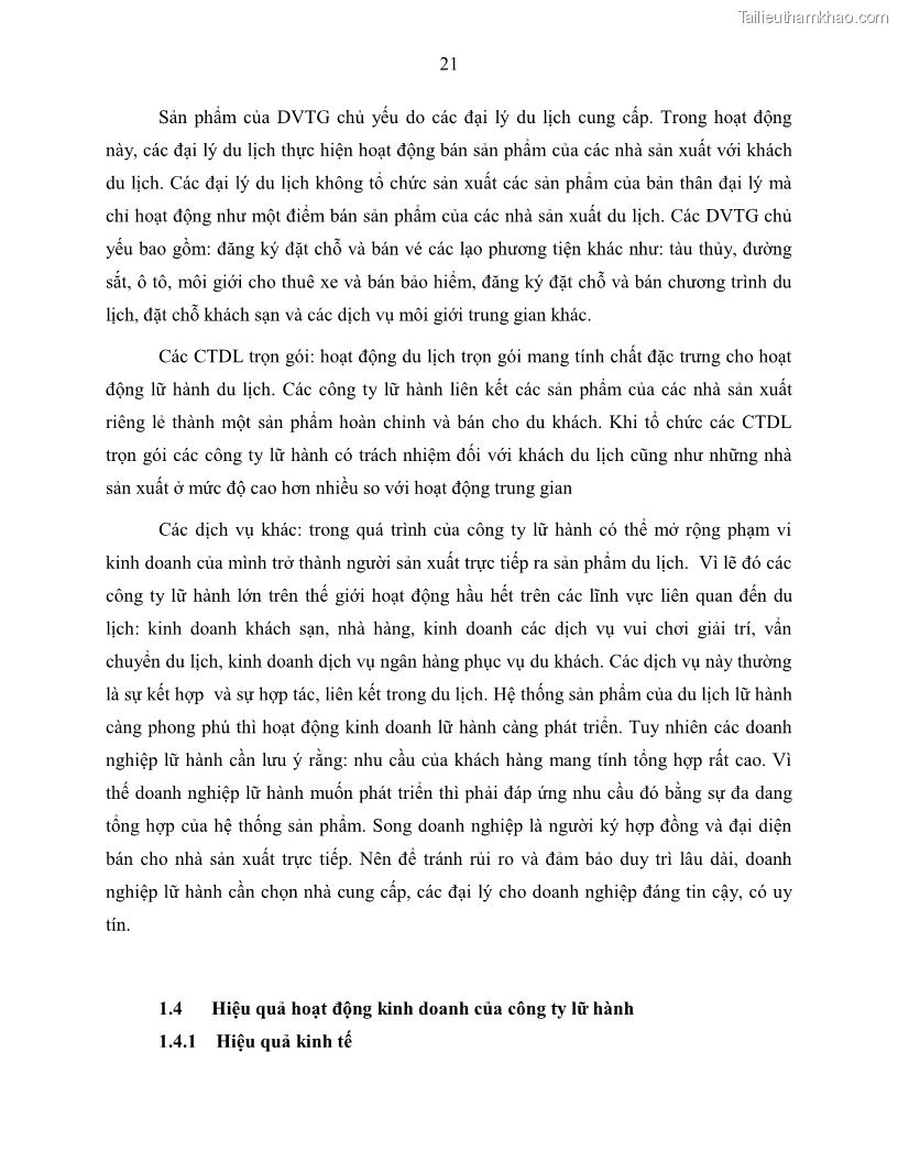 Khóa luận tốt nghiệp Giải pháp nhằm nâng cao hiệu quả kinh doanh lữ hành nội địa tại Công ty cổ phần du lịch VNTOUR - 3 Trang 31