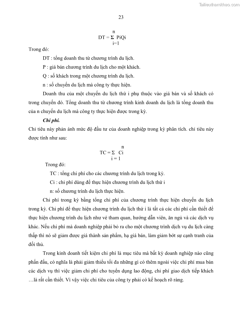 Khóa luận tốt nghiệp Giải pháp nhằm nâng cao hiệu quả kinh doanh lữ hành nội địa tại Công ty cổ phần du lịch VNTOUR - 3 Trang 33