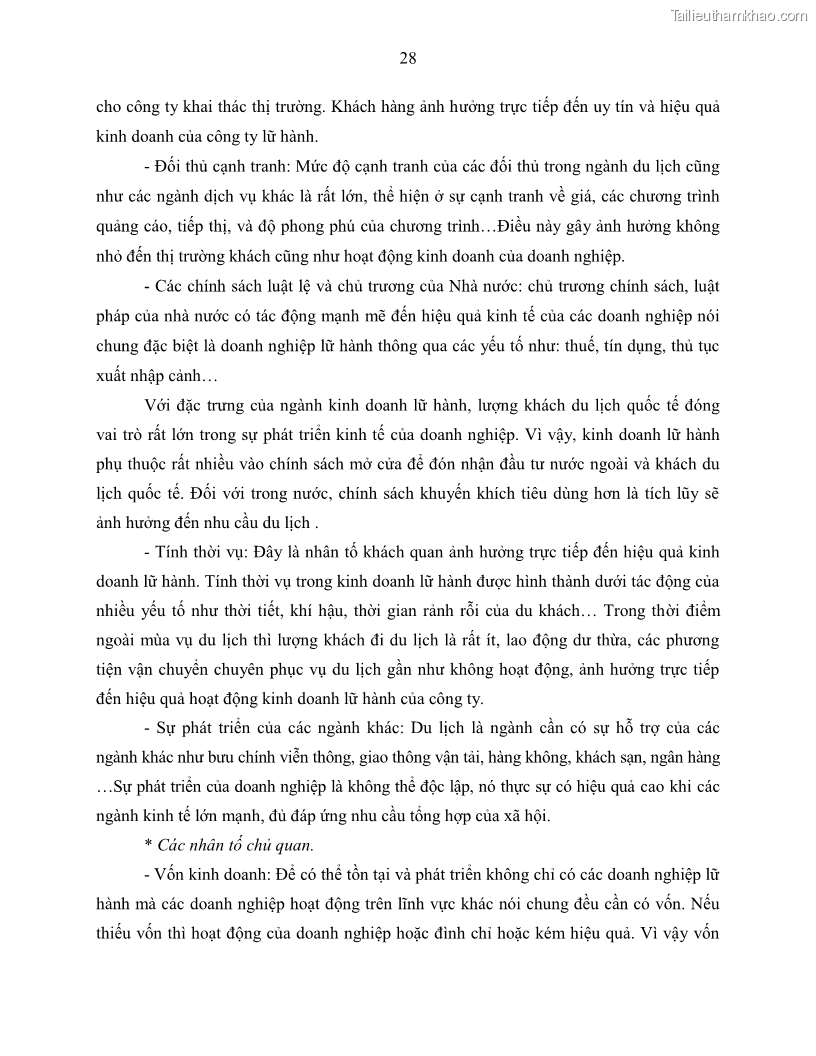 Khóa luận tốt nghiệp Giải pháp nhằm nâng cao hiệu quả kinh doanh lữ hành nội địa tại Công ty cổ phần du lịch VNTOUR - 4 Trang 38