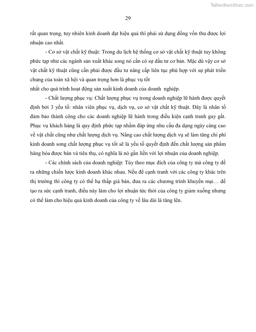 Khóa luận tốt nghiệp Giải pháp nhằm nâng cao hiệu quả kinh doanh lữ hành nội địa tại Công ty cổ phần du lịch VNTOUR - 4 Trang 39