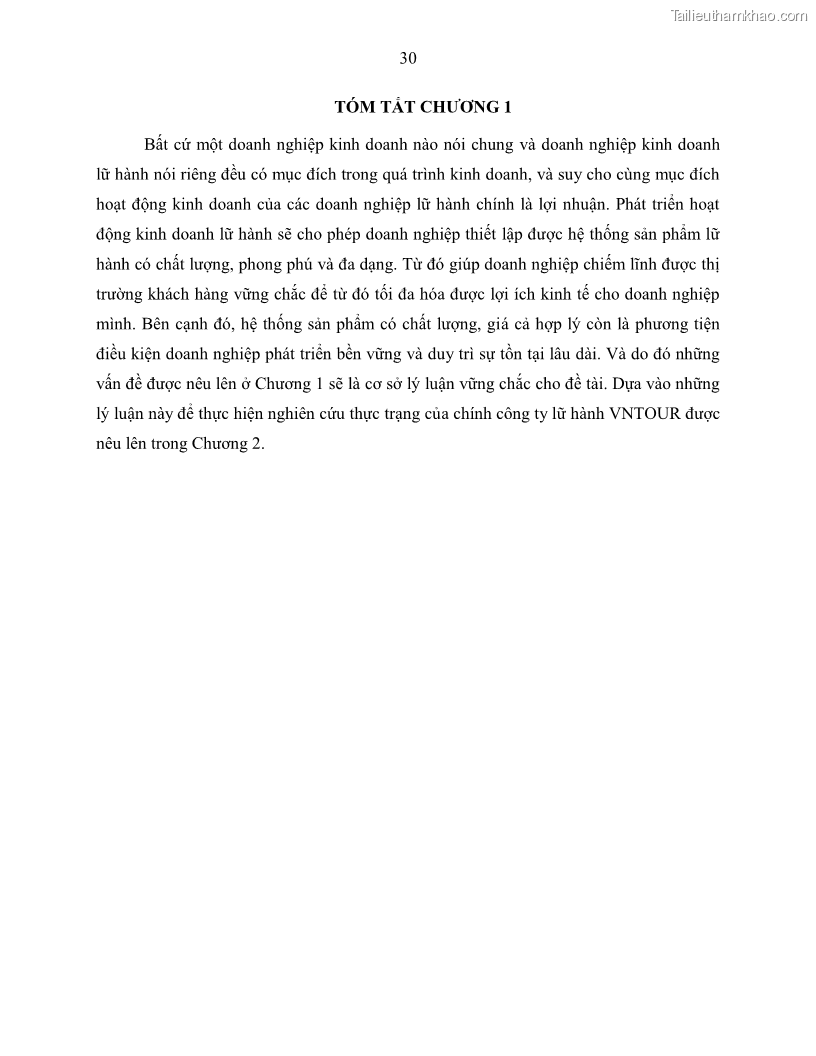 Khóa luận tốt nghiệp Giải pháp nhằm nâng cao hiệu quả kinh doanh lữ hành nội địa tại Công ty cổ phần du lịch VNTOUR - 4 Trang 40