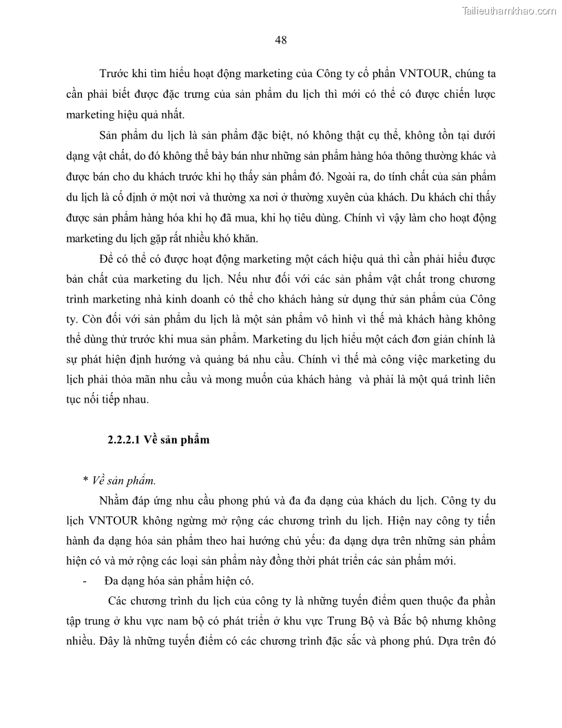 Khóa luận tốt nghiệp Giải pháp nhằm nâng cao hiệu quả kinh doanh lữ hành nội địa tại Công ty cổ phần du lịch VNTOUR - 5 Trang 58