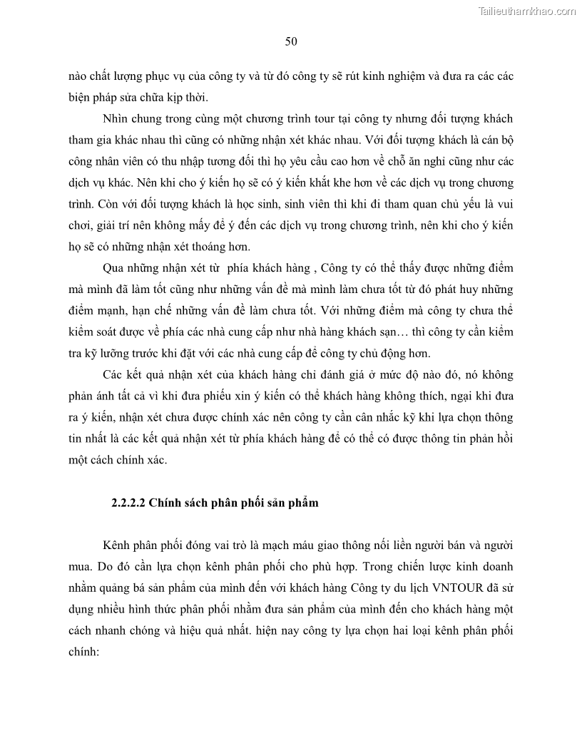Khóa luận tốt nghiệp Giải pháp nhằm nâng cao hiệu quả kinh doanh lữ hành nội địa tại Công ty cổ phần du lịch VNTOUR - 5 Trang 60