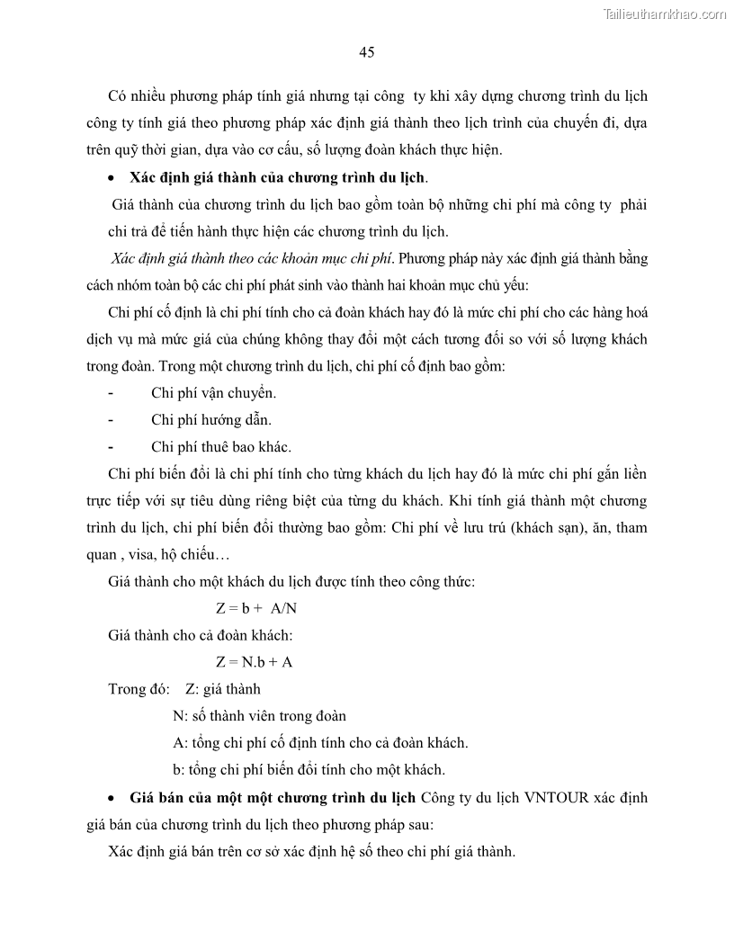 Khóa luận tốt nghiệp Giải pháp nhằm nâng cao hiệu quả kinh doanh lữ hành nội địa tại Công ty cổ phần du lịch VNTOUR - 5 Trang 55