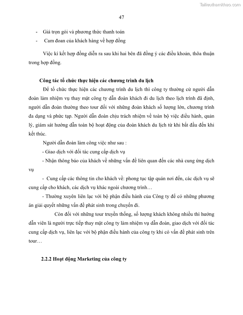 Khóa luận tốt nghiệp Giải pháp nhằm nâng cao hiệu quả kinh doanh lữ hành nội địa tại Công ty cổ phần du lịch VNTOUR - 5 Trang 57