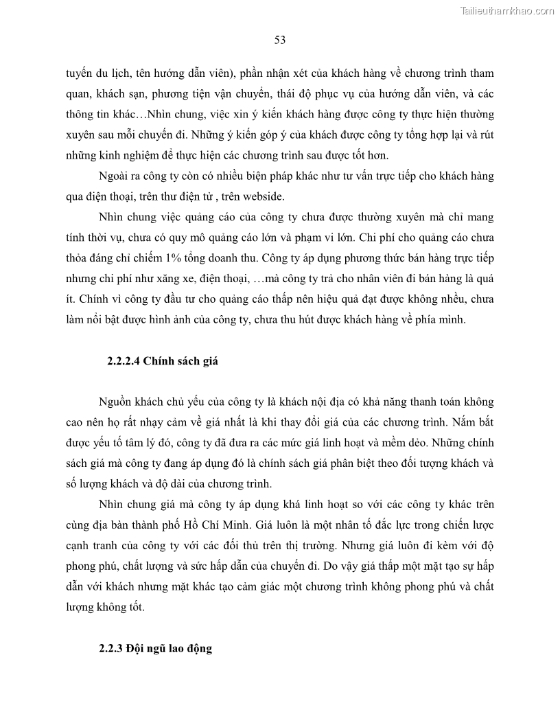 Khóa luận tốt nghiệp Giải pháp nhằm nâng cao hiệu quả kinh doanh lữ hành nội địa tại Công ty cổ phần du lịch VNTOUR - 6 Trang 63