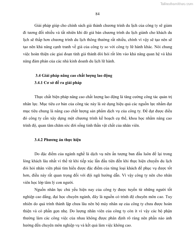 Khóa luận tốt nghiệp Giải pháp nhằm nâng cao hiệu quả kinh doanh lữ hành nội địa tại Công ty cổ phần du lịch VNTOUR - 8 Trang 94
