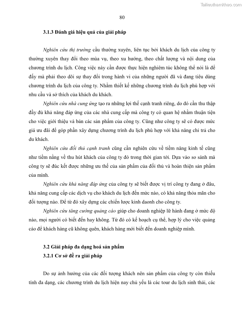 Khóa luận tốt nghiệp Giải pháp nhằm nâng cao hiệu quả kinh doanh lữ hành nội địa tại Công ty cổ phần du lịch VNTOUR - 8 Trang 90