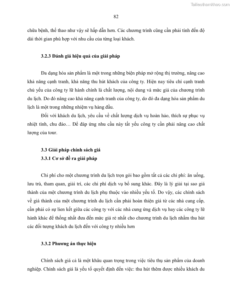 Khóa luận tốt nghiệp Giải pháp nhằm nâng cao hiệu quả kinh doanh lữ hành nội địa tại Công ty cổ phần du lịch VNTOUR - 8 Trang 92