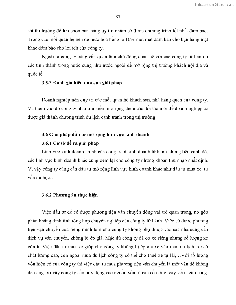 Khóa luận tốt nghiệp Giải pháp nhằm nâng cao hiệu quả kinh doanh lữ hành nội địa tại Công ty cổ phần du lịch VNTOUR - 9 Trang 97