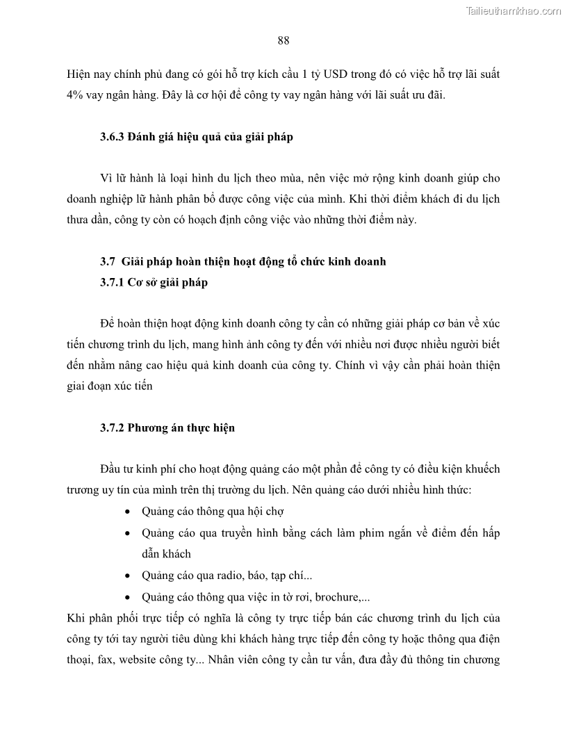 Khóa luận tốt nghiệp Giải pháp nhằm nâng cao hiệu quả kinh doanh lữ hành nội địa tại Công ty cổ phần du lịch VNTOUR - 9 Trang 98