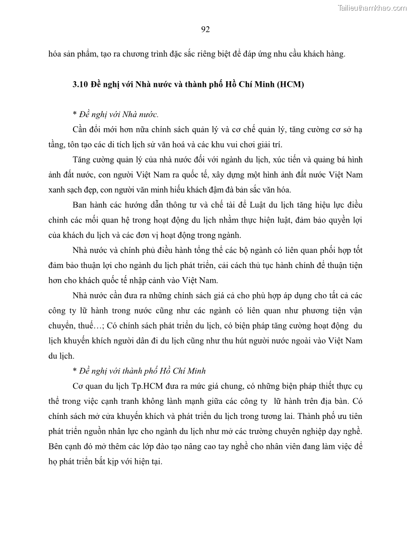 Khóa luận tốt nghiệp Giải pháp nhằm nâng cao hiệu quả kinh doanh lữ hành nội địa tại Công ty cổ phần du lịch VNTOUR - 9 Trang 102