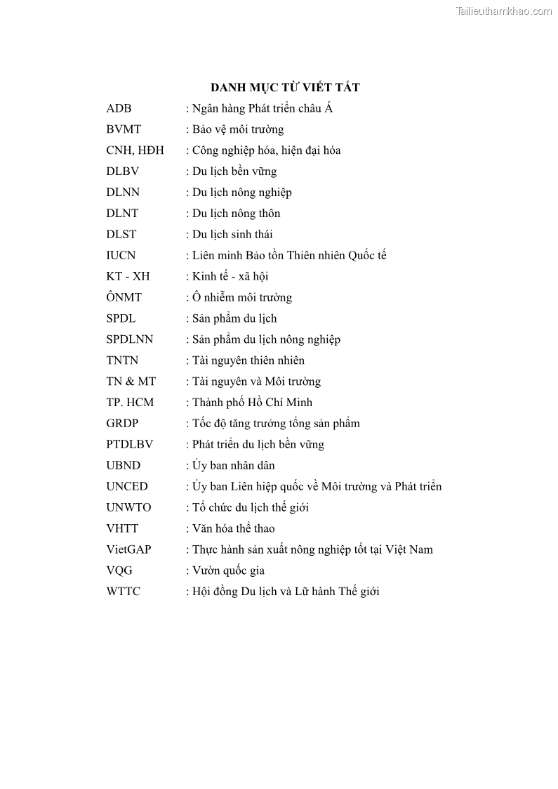 Luận văn thạc sĩ địa lý học Phát triển du lịch nông nghiệp ở huyện Vĩnh Cửu, tỉnh Đồng Nai theo hướng bền vững - Trường hợp làng bưởi Tân Triều - 1 Trang 7