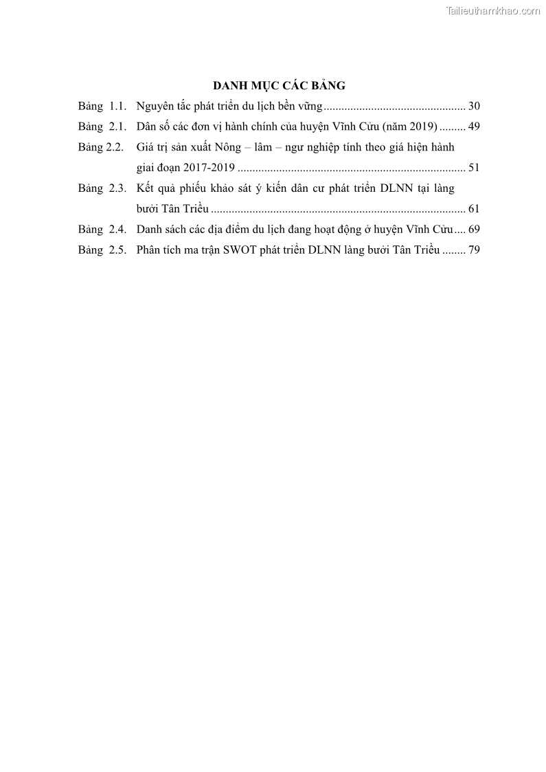 Luận văn thạc sĩ địa lý học Phát triển du lịch nông nghiệp ở huyện Vĩnh Cửu, tỉnh Đồng Nai theo hướng bền vững - Trường hợp làng bưởi Tân Triều - 1 Trang 8