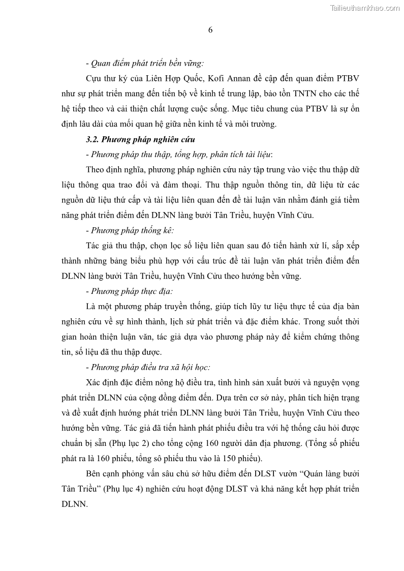 Luận văn thạc sĩ địa lý học Phát triển du lịch nông nghiệp ở huyện Vĩnh Cửu, tỉnh Đồng Nai theo hướng bền vững - Trường hợp làng bưởi Tân Triều - 2 Trang 15