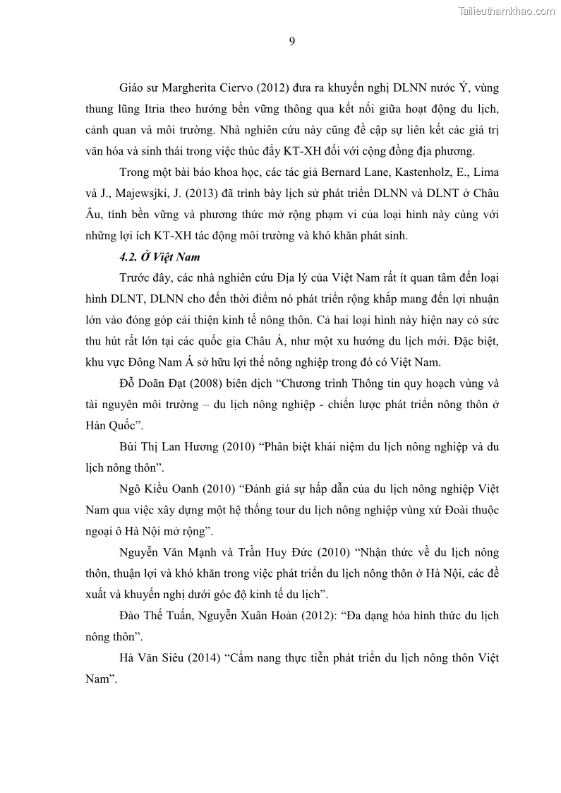 Luận văn thạc sĩ địa lý học Phát triển du lịch nông nghiệp ở huyện Vĩnh Cửu, tỉnh Đồng Nai theo hướng bền vững - Trường hợp làng bưởi Tân Triều - 2 Trang 18