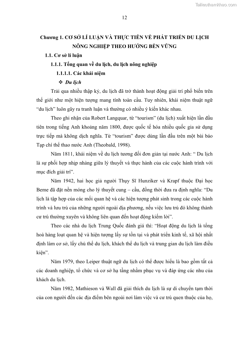 Luận văn thạc sĩ địa lý học Phát triển du lịch nông nghiệp ở huyện Vĩnh Cửu, tỉnh Đồng Nai theo hướng bền vững - Trường hợp làng bưởi Tân Triều - 2 Trang 21