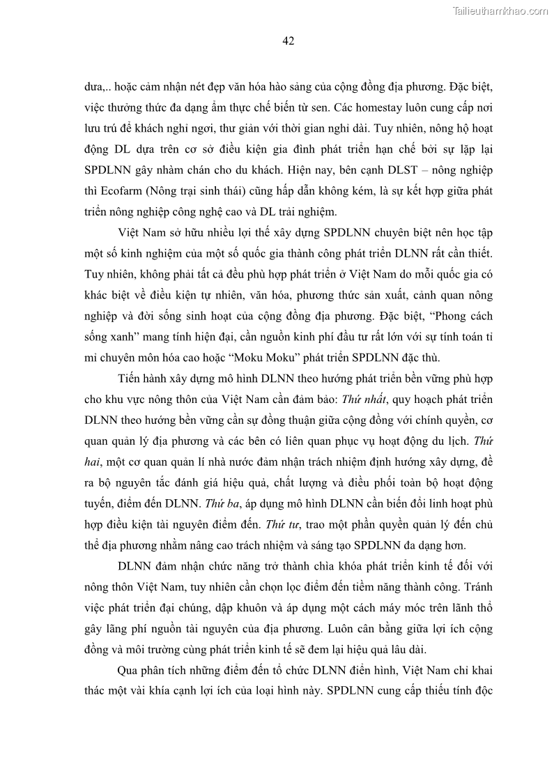 Luận văn thạc sĩ địa lý học Phát triển du lịch nông nghiệp ở huyện Vĩnh Cửu, tỉnh Đồng Nai theo hướng bền vững - Trường hợp làng bưởi Tân Triều - 5 Trang 51