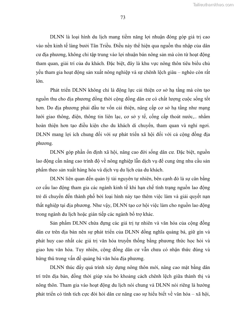 Luận văn thạc sĩ địa lý học Phát triển du lịch nông nghiệp ở huyện Vĩnh Cửu, tỉnh Đồng Nai theo hướng bền vững - Trường hợp làng bưởi Tân Triều - 7 Trang 82