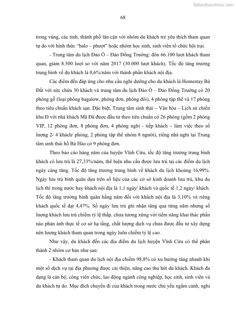Luận văn thạc sĩ địa lý học Phát triển du lịch nông nghiệp ở huyện Vĩnh Cửu, tỉnh Đồng Nai theo hướng bền vững - Trường hợp làng bưởi Tân Triều - 7 Trang 77