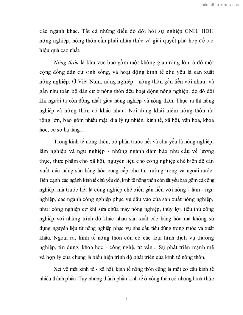 Luận văn thạc sĩ khoa học kinh tế Công nghiệp hóa, hiện đại hóa nông nghiệp, nông thôn ở Nghệ An - 1 Trang 10