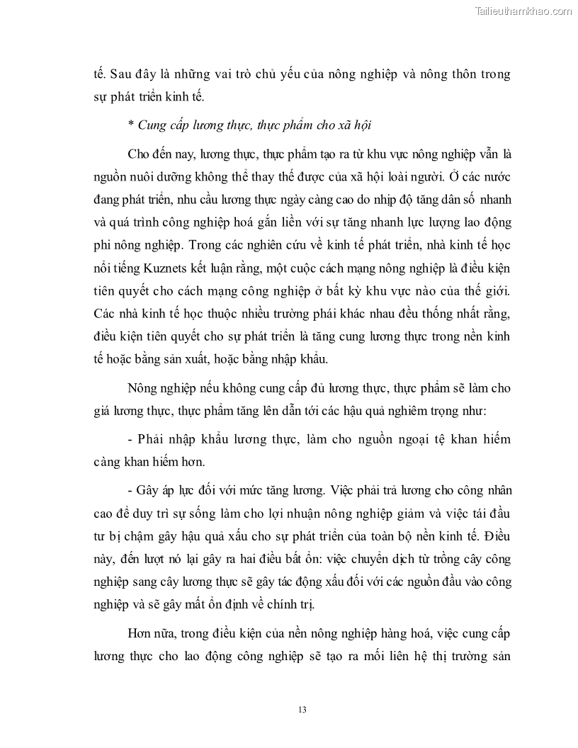 Luận văn thạc sĩ khoa học kinh tế Công nghiệp hóa, hiện đại hóa nông nghiệp, nông thôn ở Nghệ An - 1 Trang 12