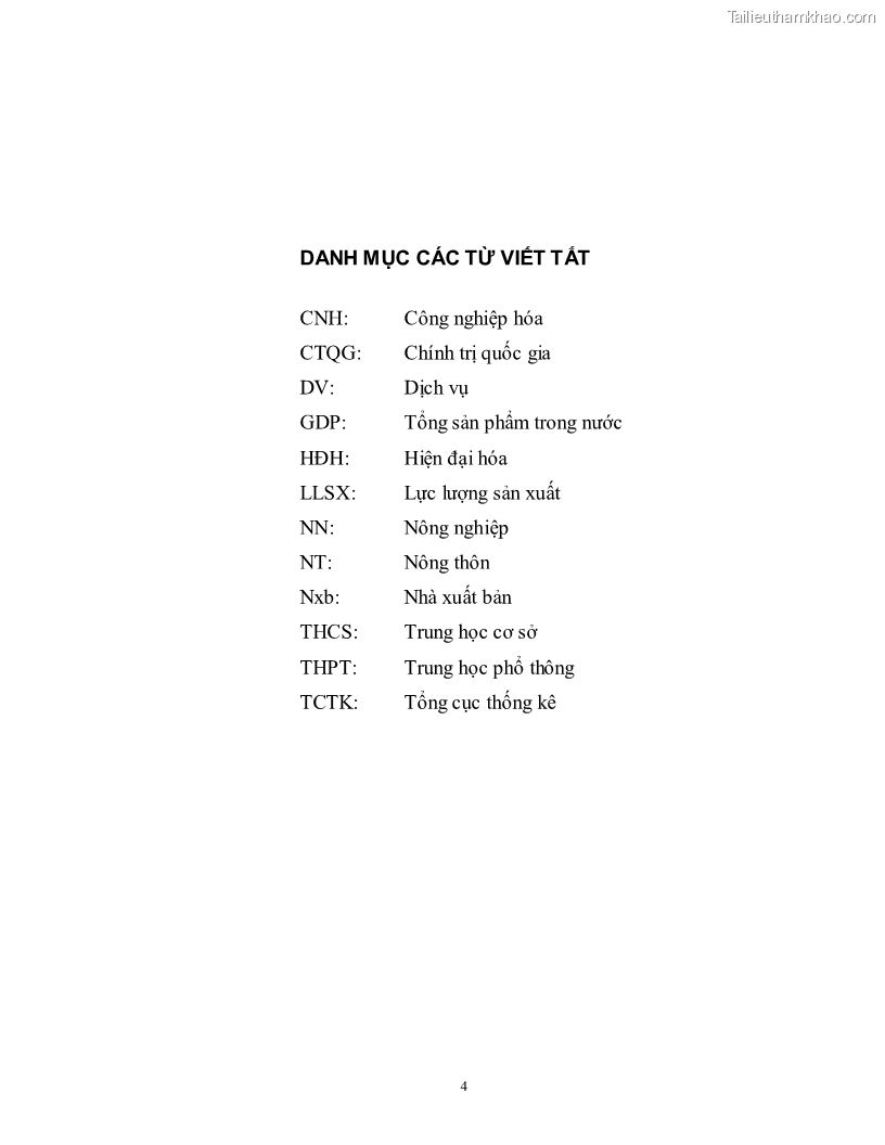 Luận văn thạc sĩ khoa học kinh tế Công nghiệp hóa, hiện đại hóa nông nghiệp, nông thôn ở Nghệ An - 1 Trang 3