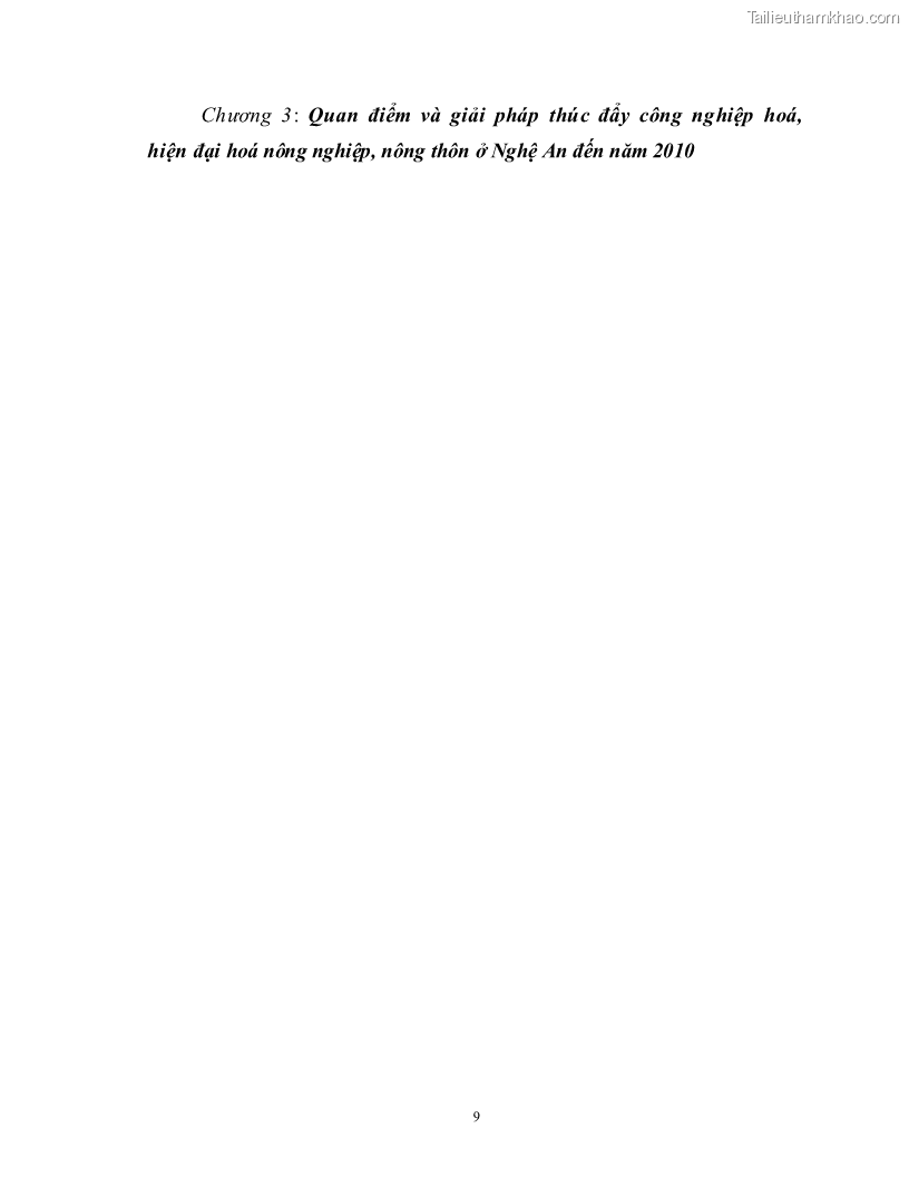 Luận văn thạc sĩ khoa học kinh tế Công nghiệp hóa, hiện đại hóa nông nghiệp, nông thôn ở Nghệ An - 1 Trang 8