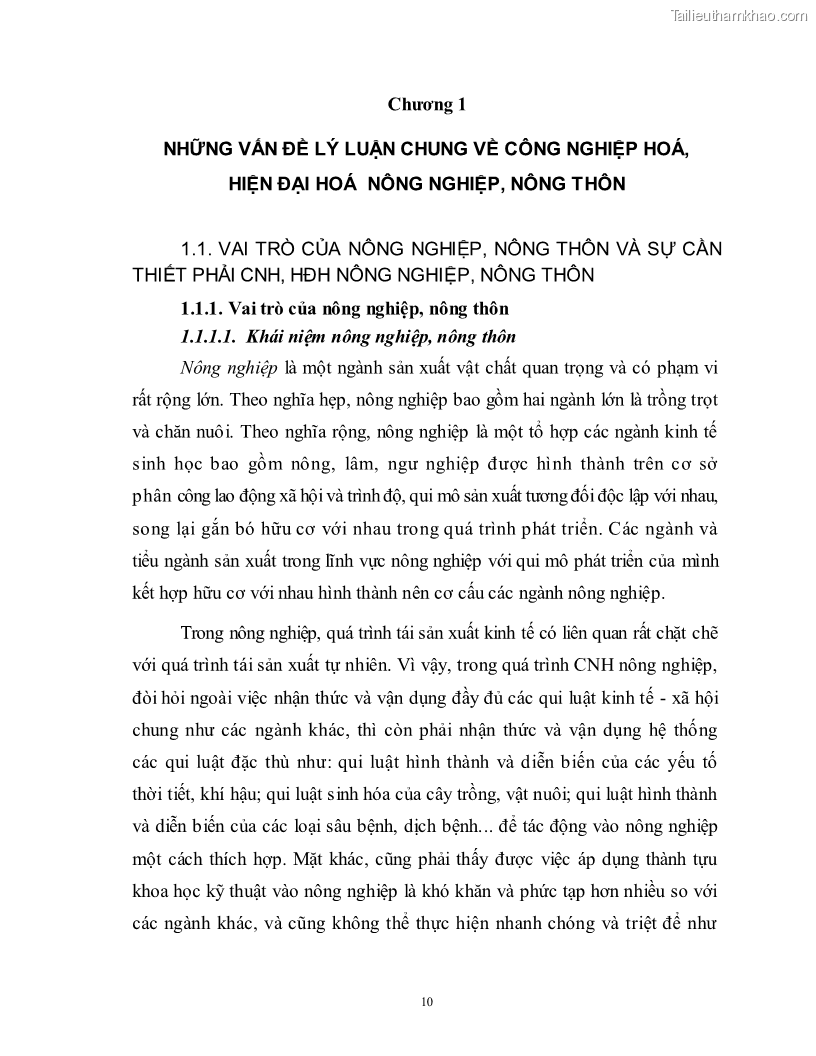 Luận văn thạc sĩ khoa học kinh tế Công nghiệp hóa, hiện đại hóa nông nghiệp, nông thôn ở Nghệ An - 1 Trang 9