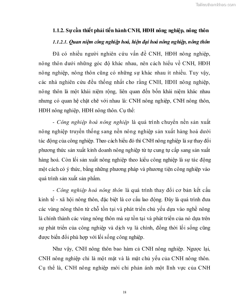 Luận văn thạc sĩ khoa học kinh tế Công nghiệp hóa, hiện đại hóa nông nghiệp, nông thôn ở Nghệ An - 2 Trang 17