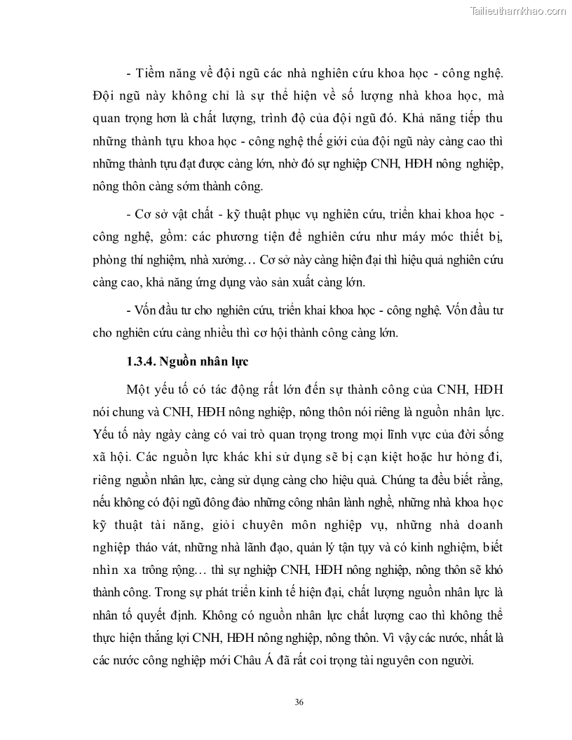 Luận văn thạc sĩ khoa học kinh tế Công nghiệp hóa, hiện đại hóa nông nghiệp, nông thôn ở Nghệ An - 3 Trang 35