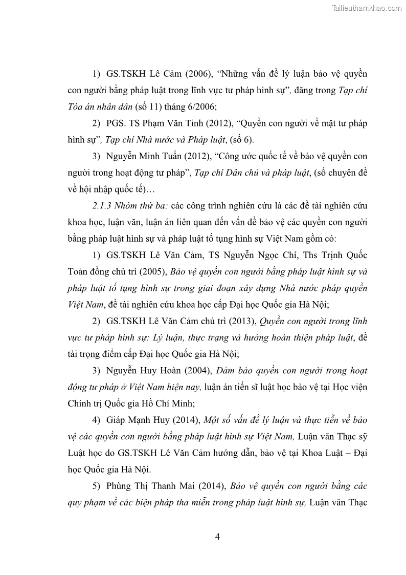 Luận văn thạc sĩ luật học Bảo vệ quyền con người bằng chế định loại trừ trách nhiệm hình sự trong pháp luật hình sự Việt Nam - 1 Trang 11