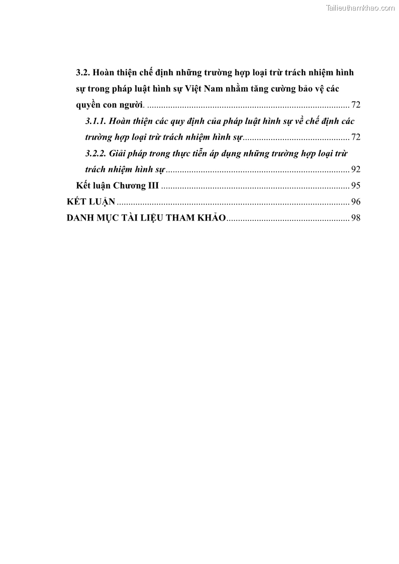 Luận văn thạc sĩ luật học Bảo vệ quyền con người bằng chế định loại trừ trách nhiệm hình sự trong pháp luật hình sự Việt Nam - 1 Trang 6