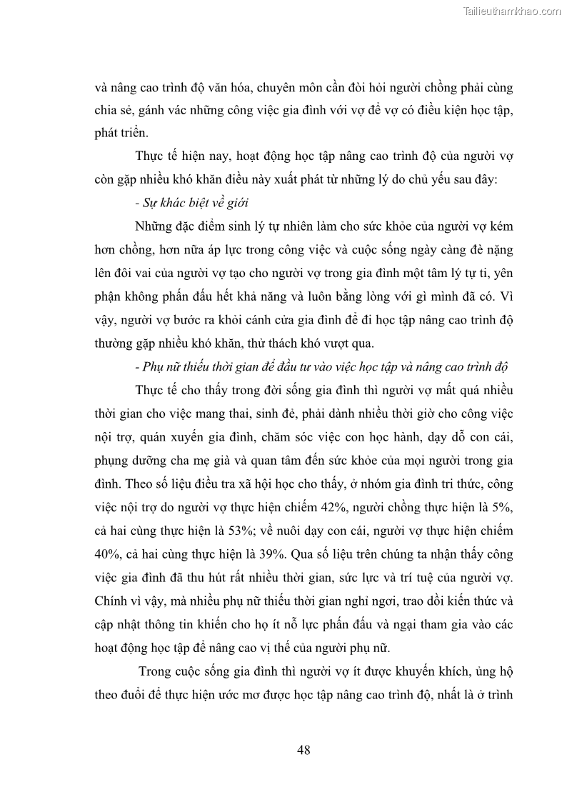 Luận văn thạc sĩ luật học Bảo vệ quyền của người phụ nữ trong quan hệ nhân thân giữa vợ và chồng theo Luật hôn nhân và gia đình năm 2014 - 4 Trang 48